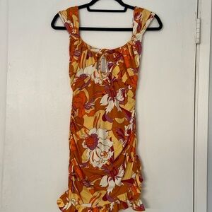 Urban Outfitters Floral Ruffle Mini Dress [S]